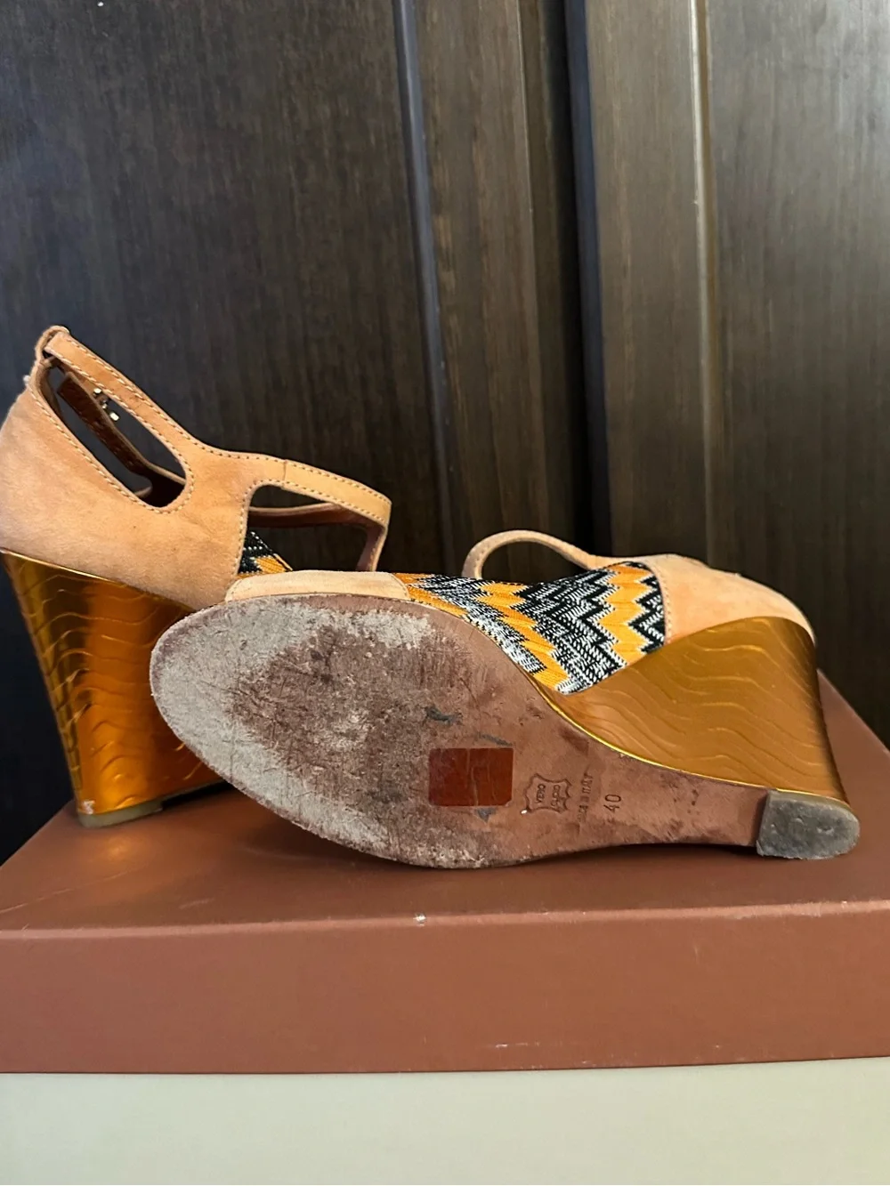 Missoni wedges tan